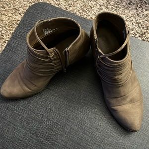 Tan medium heel booties. Size 10. Barely worn.